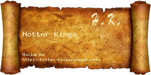 Hotter Kinga névjegykártya